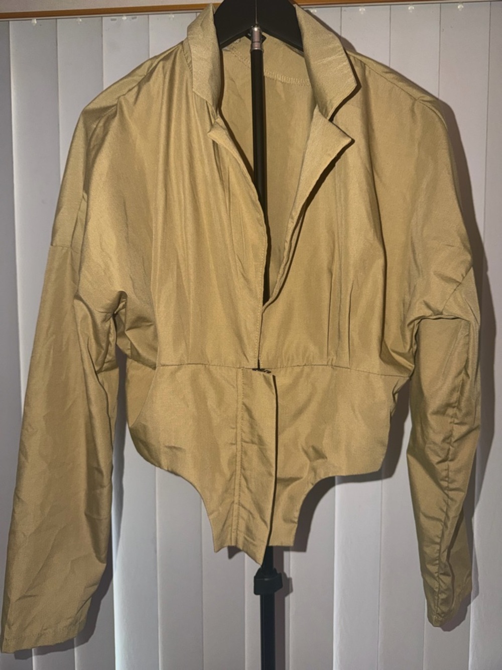SHEIN Cropped Bomber Jacket in Beige Tan